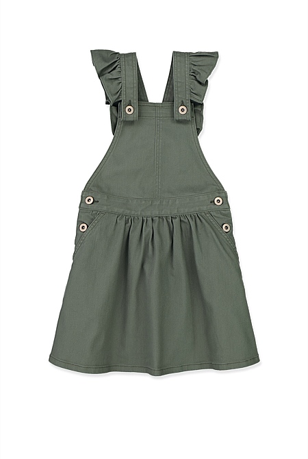 Sage Frill Pinafore Dress - Dresses | Country Road