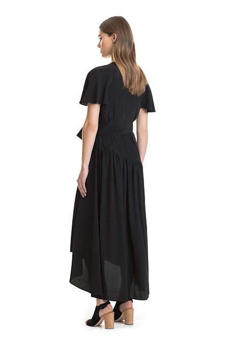 Black Wrap Maxi Dress - Dresses | Country Road