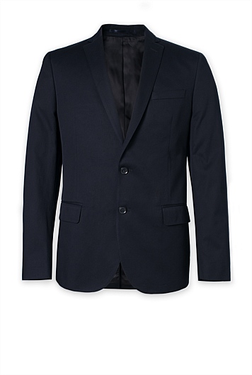 Navy Cotton Twill Jacket - Tailored Jackets | Country Road