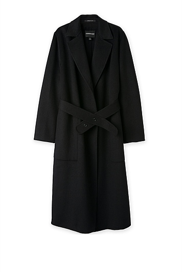 Black Belted Wool Coat - Jackets & Coats | Country Road